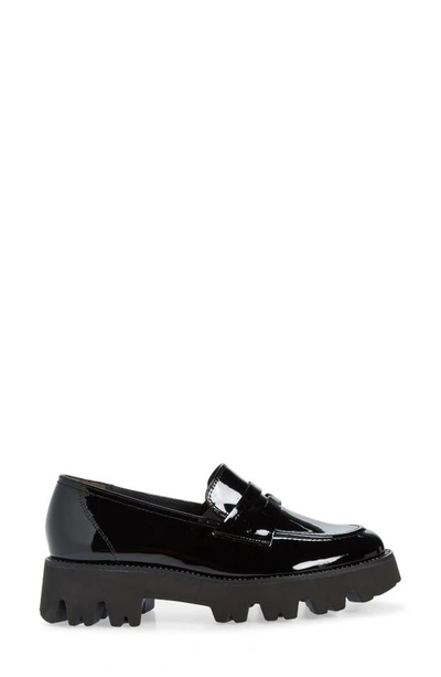 Shop Paul Green Society Lug Penny Loafer In Black Patent