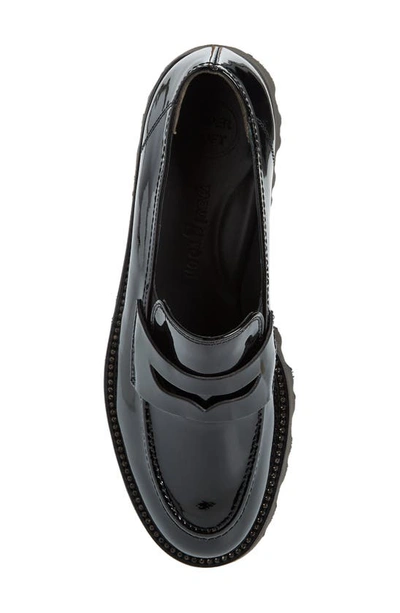 Shop Paul Green Society Lug Penny Loafer In Black Patent