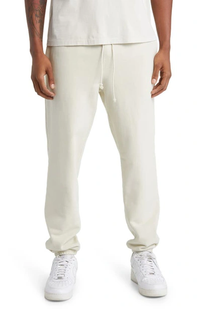 Shop Elwood Core Organic Cotton Brushed Terry Sweatpants In Vintage Chalk
