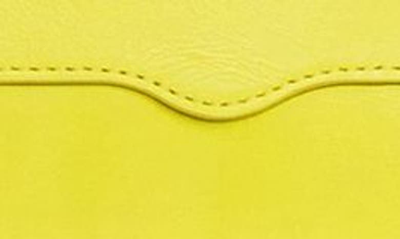 Shop Rebecca Minkoff Micro Mini M.a.b. Leather Crossbody Bag In Citron