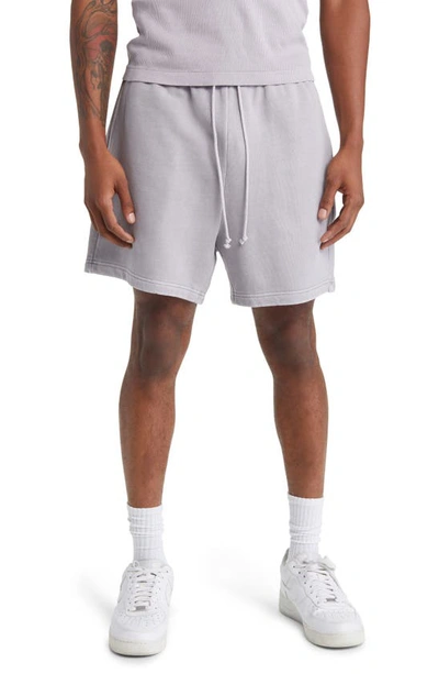 Shop Elwood Core Organic Cotton Brushed Terry Sweat Shorts In Vintage Lavender