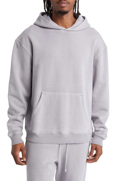 Shop Elwood Core Oversize Organic Cotton Brushed Terry Hoodie In Vintage Lavender