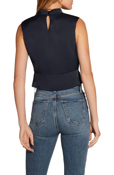 Shop Favorite Daughter The Constance Twist Front Cowl Neck Top In Navy