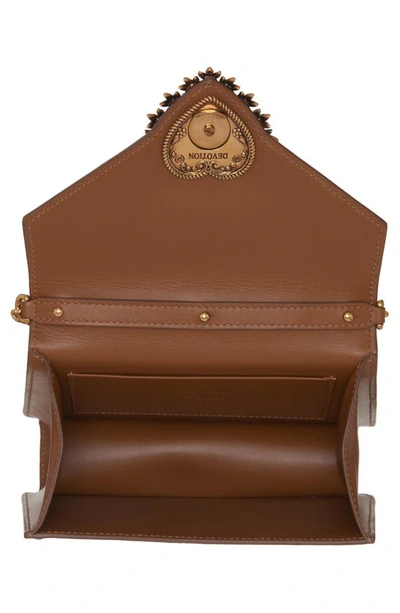 Shop Dolce & Gabbana Mini Devotion Leather Top Handle Bag In Light Brown