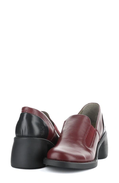 Shop Fly London Huch Loafer In Wine/ Black