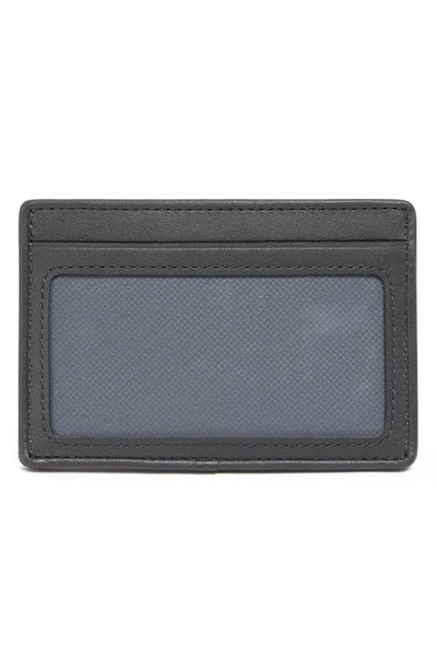 Shop Tumi Ballistic Nylon & Leather Card Case In Navy/ Grey