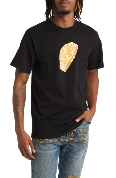 Shop Icecream Fauxlex Cotton Graphic T-shirt In Black