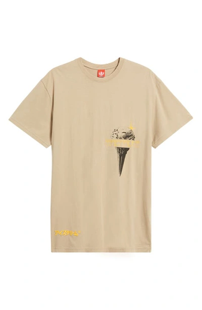 Shop Icecream Let's Have Some Oversize Embroidered Graphic T-shirt In Chinchilla
