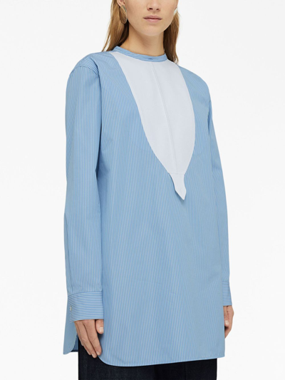 Jil Sander Cotton Poplin Blouse In Blue