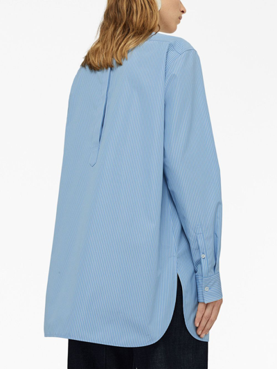 Jil Sander Cotton Poplin Blouse In Blue