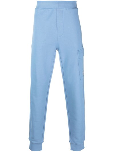 Shop C.p. Company Lens-patch Track Pants In Blue