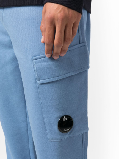 Shop C.p. Company Lens-patch Track Pants In Blue
