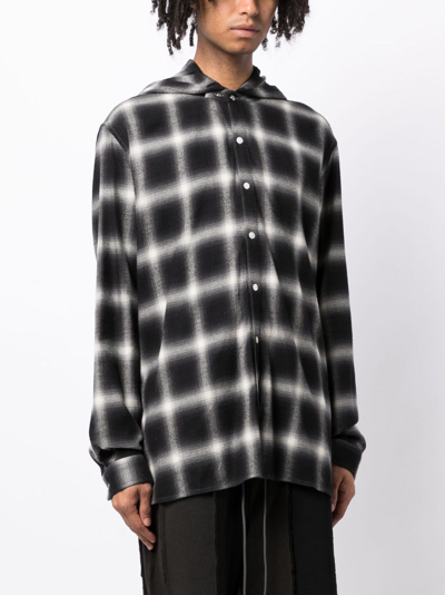 Shop Mostly Heard Rarely Seen Gradient-effect Scarf-detail Shirt In Black