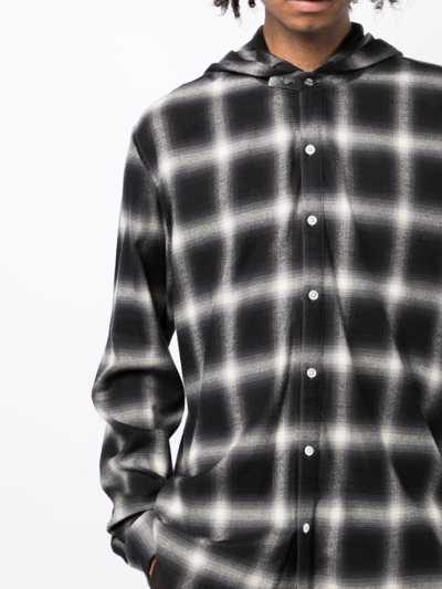Mostly Heard Rarely Seen Gradient-effect Scarf-detail Shirt In Black