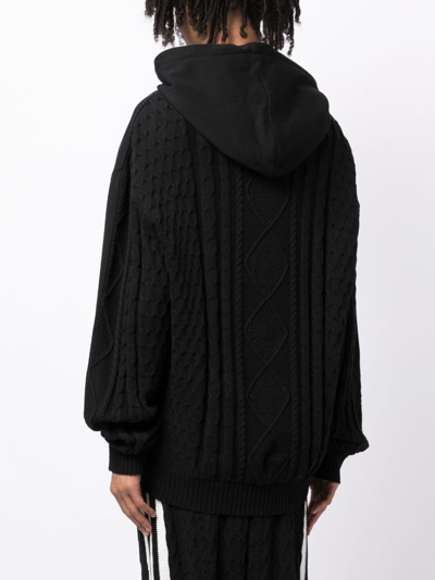 Mostly Heard Rarely Seen Logo-embossed Cotton Hoodie In Black