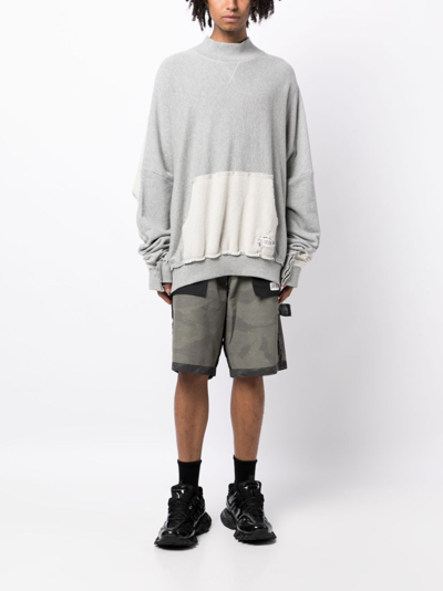 Mostly Heard Rarely Seen Exposed-seam Brushed Cotton Sweatshirt In Grey