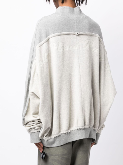 Shop Mostly Heard Rarely Seen Exposed-seam Brushed Cotton Sweatshirt In Grey