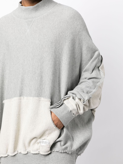 Mostly Heard Rarely Seen Exposed-seam Brushed Cotton Sweatshirt In Grey