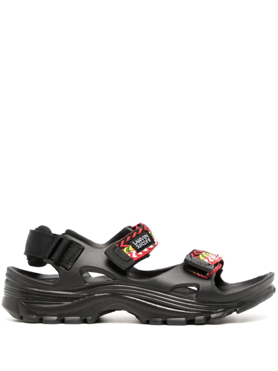 Shop Suicoke Braided-band Touch-strap Sandals In Black