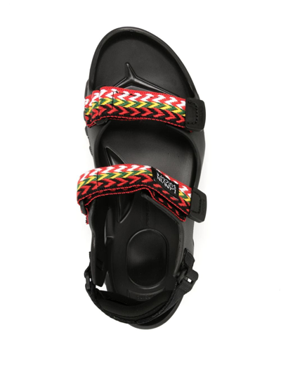 Shop Suicoke Braided-band Touch-strap Sandals In Black