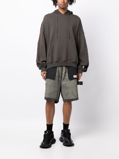 Mostly Heard Rarely Seen Cable-knit Cotton Hoodie In Grey