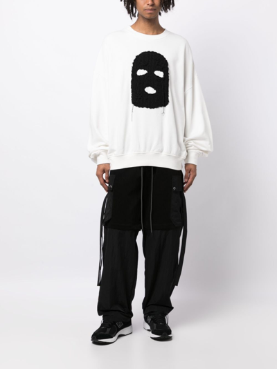 Shop Mostly Heard Rarely Seen Brushed Graphic-print Cotton Sweatshirt In White