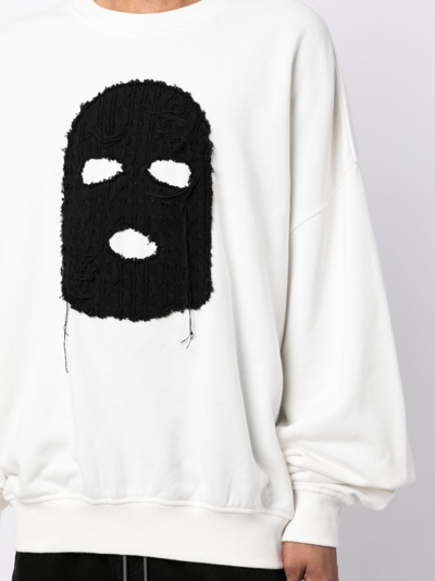Shop Mostly Heard Rarely Seen Brushed Graphic-print Cotton Sweatshirt In White