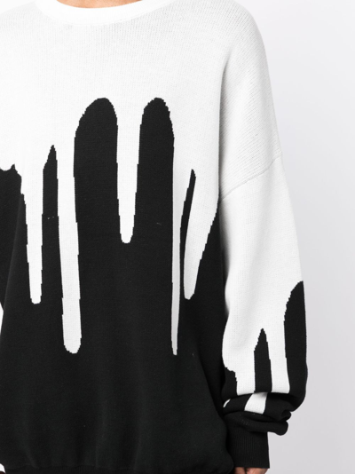 Shop Mostly Heard Rarely Seen Drip Crew-neck Cotton Sweatshirt In White