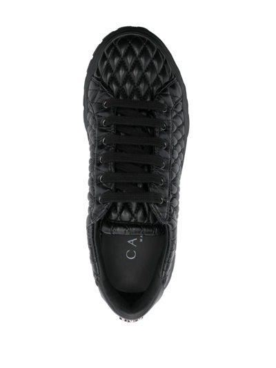 Shop Casadei Off Road Dome Leather Sneakers In Black