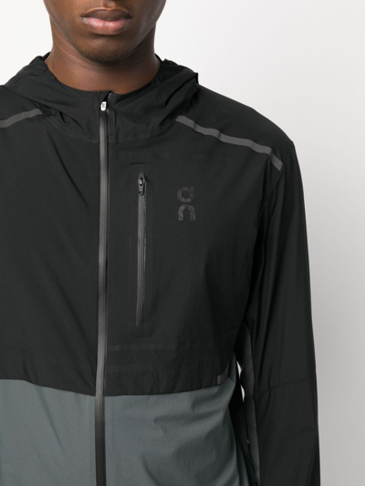 Shop On Running Weather Zip-up Jacket In Black