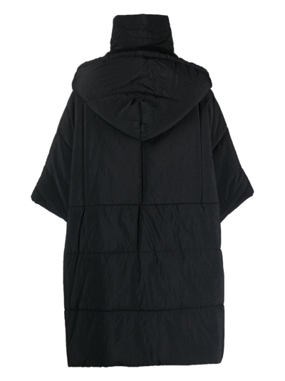 Erika Cavallini Padded Hooded Coat In Black