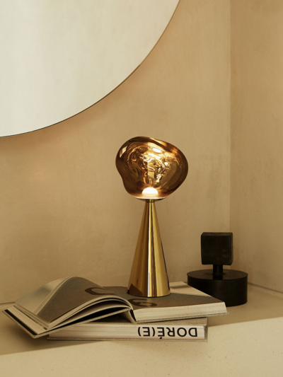 Shop Tom Dixon Melt Portable Led Un Light In Gold