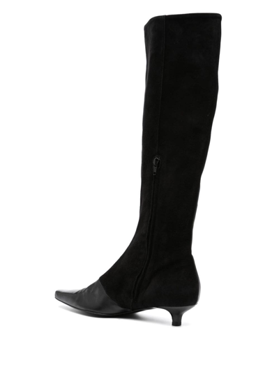 Shop Totême The Slim 35mm Knee-high Boots In Black