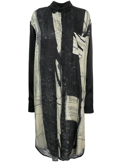 Shop Barbara Bologna Graphic-print Silk-blend Shirtdress In Black