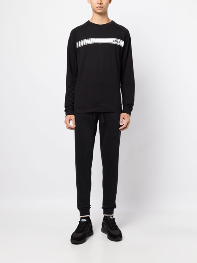 Shop Hugo Boss Authentic Cotton Sweatshirt In Black