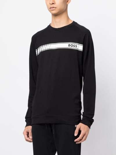 Shop Hugo Boss Authentic Cotton Sweatshirt In Black