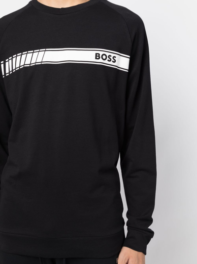 Shop Hugo Boss Authentic Cotton Sweatshirt In Black