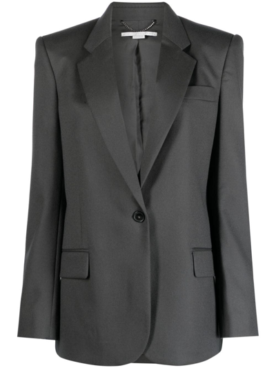 Shop Stella Mccartney Flannel Single-breasted Blazer In Grey