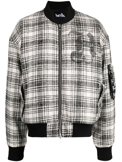 Shop Haculla Tweed Zipped Bomber Jacket In Black