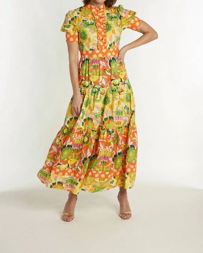 Shop Ck Bradley Annabelle Maxi Dress In Falconer Yellow In Multi