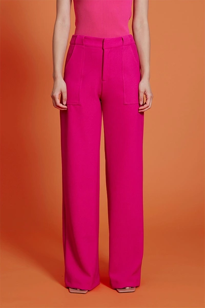 Shop Lucy Paris Diana Wide Leg Pant In Fuchsia In Pink