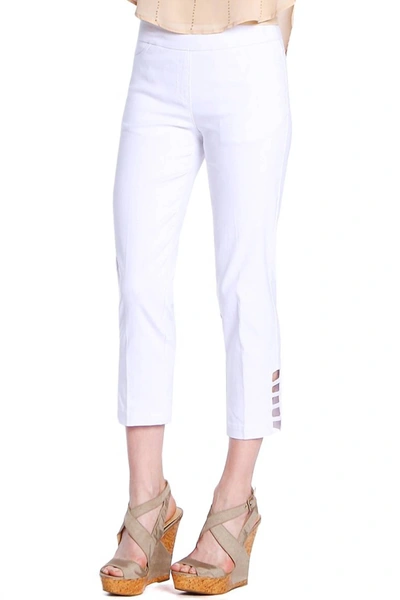 Shop Slimsation By Multiples Crop Pant With Pockets & Strap Hem Vents In White