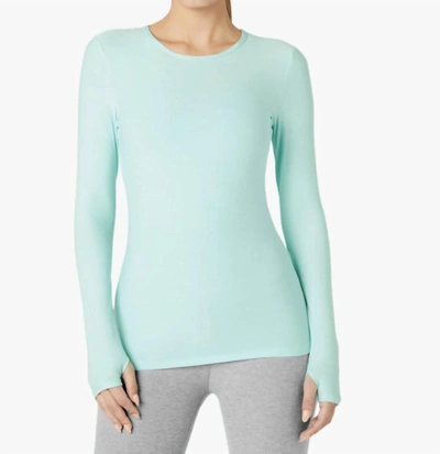 Shop Beyond Yoga Classic Crew Pullover In Powder Blue Heather In Multi