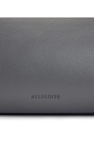 Shop Allsaints Bettina Eyelet Leather Clutch In Slate Grey