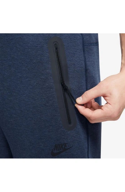 Shop Nike Tech Fleece Open Hem Pants In Obsidianheather/ Black