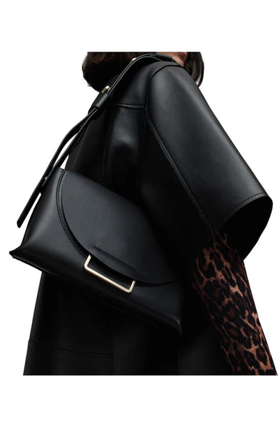 Shop Allsaints Celeste Leather Crossbody Bag In Black