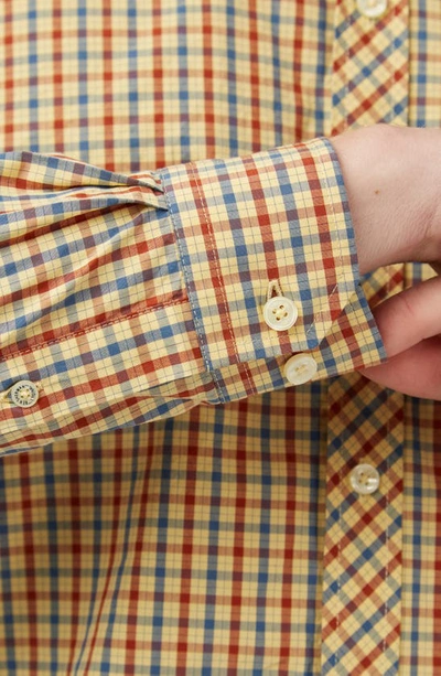Shop Ben Sherman Check Cotton Button-down Shirt In Lemon