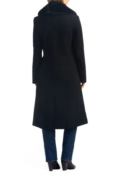 Shop Vince Camuto Double Breasted Flare Coat In Black