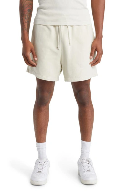 Shop Elwood Core Organic Cotton Brushed Terry Sweat Shorts In Vintage Chalk