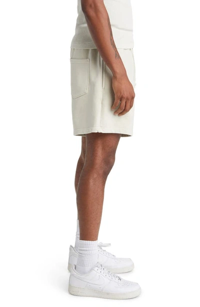 Shop Elwood Core Organic Cotton Brushed Terry Sweat Shorts In Vintage Chalk